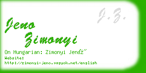 jeno zimonyi business card